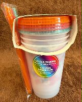 Colour Changing Cups With Lid And Straw