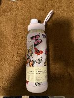 Butterfly Print Stainless Steel Insulated Water Bottle With Carry Handle
